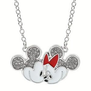 Mickey and Minnie Mouse Silver Necklace. New.